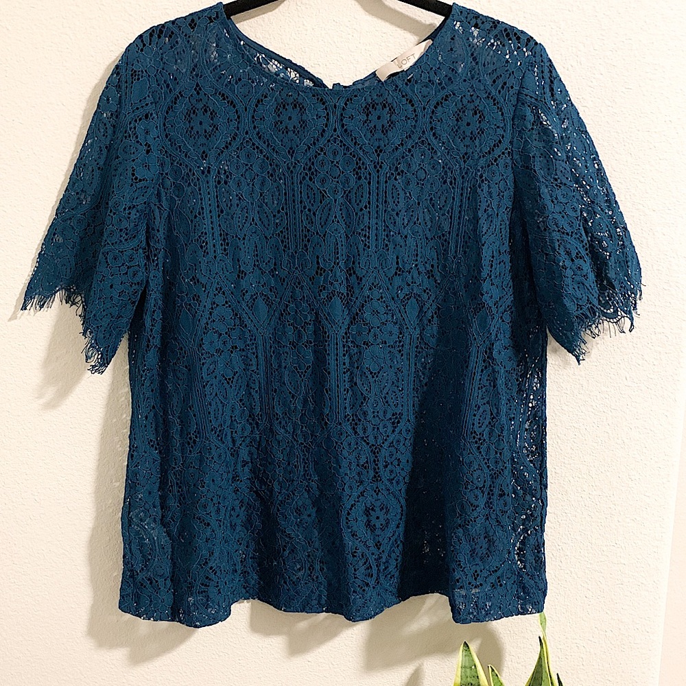 Loft Lace Bow Back Top